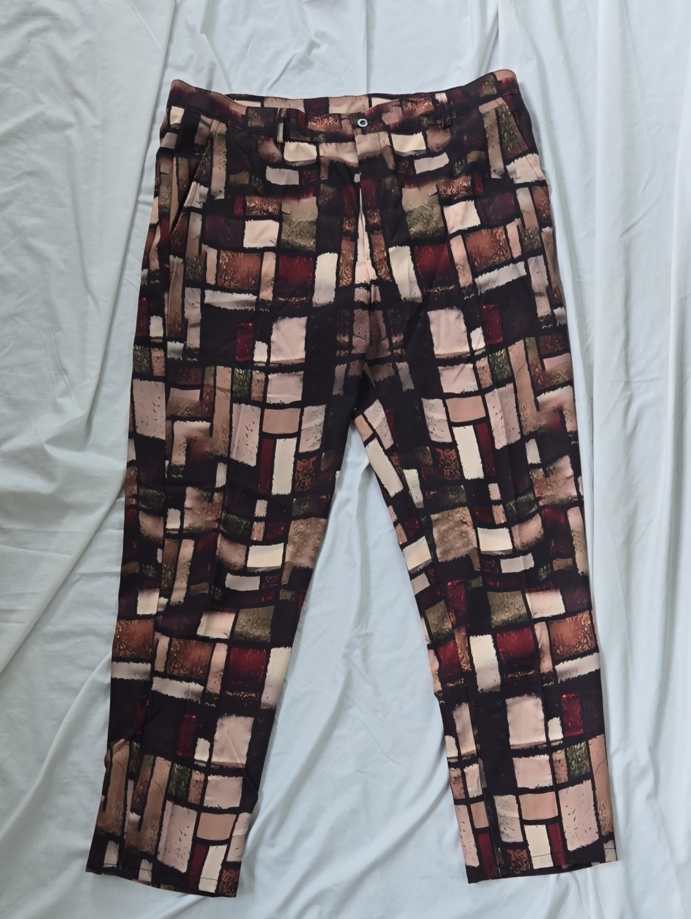 Men's Multicolored Graphic Pants Earth Tones Front&Back Gustave Klimt Pattern